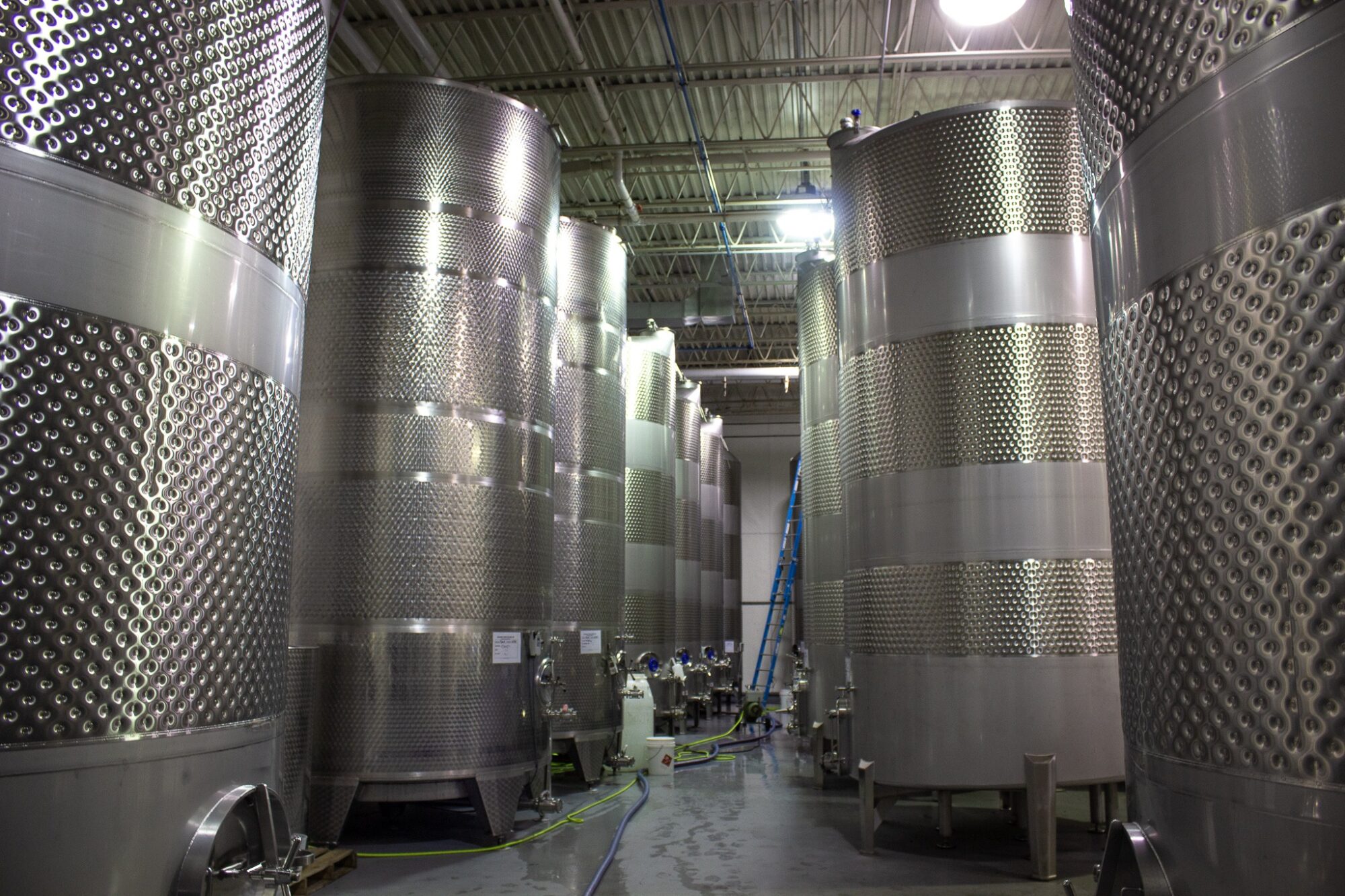 Production Line with 60,000 gallon fermentation tanks