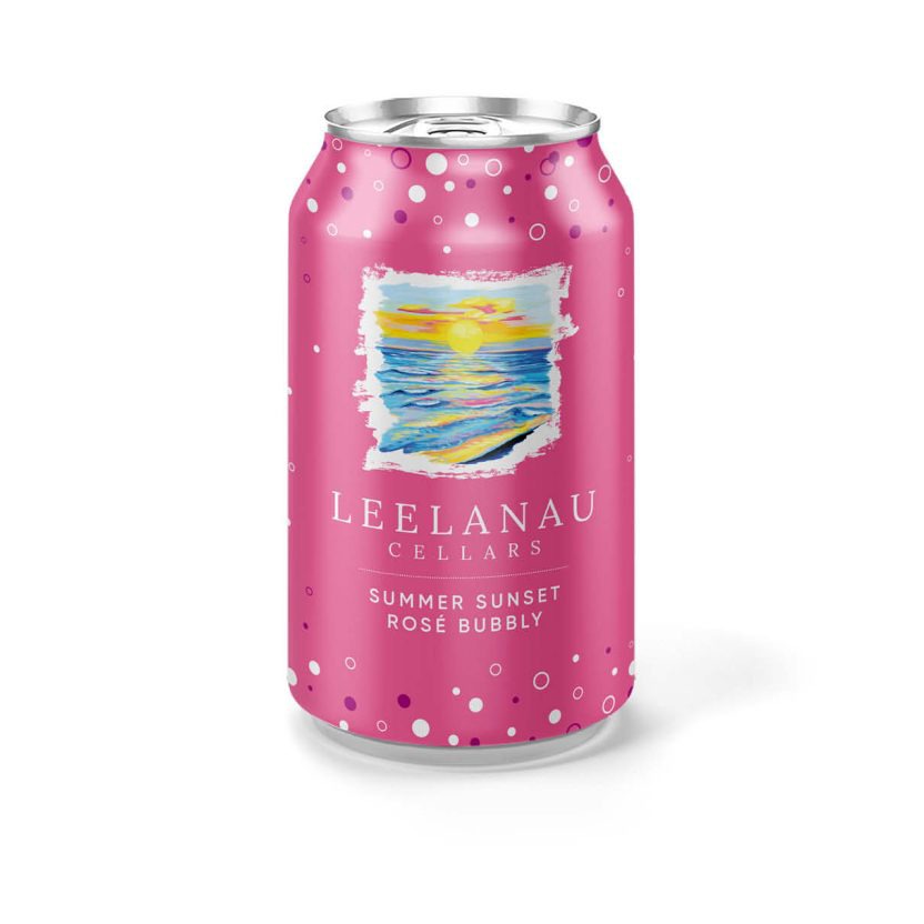 summer sunset bubbly in a can Front view